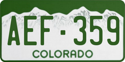 CO license plate AEF359