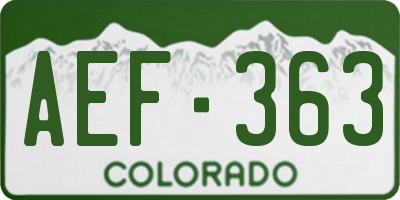 CO license plate AEF363