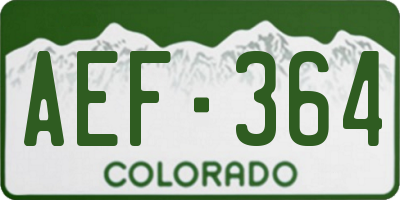 CO license plate AEF364