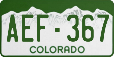 CO license plate AEF367