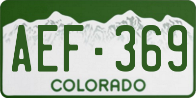 CO license plate AEF369