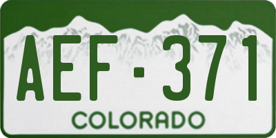CO license plate AEF371
