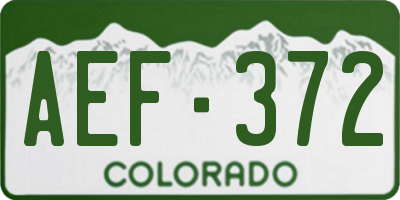 CO license plate AEF372