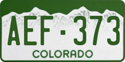 CO license plate AEF373