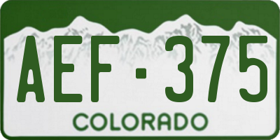 CO license plate AEF375