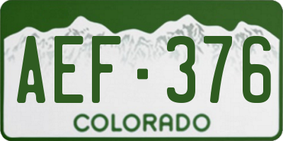 CO license plate AEF376