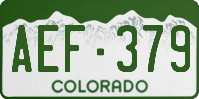 CO license plate AEF379