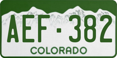 CO license plate AEF382