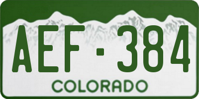 CO license plate AEF384