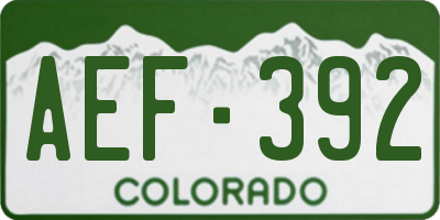 CO license plate AEF392