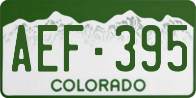 CO license plate AEF395
