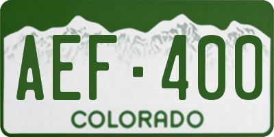 CO license plate AEF400