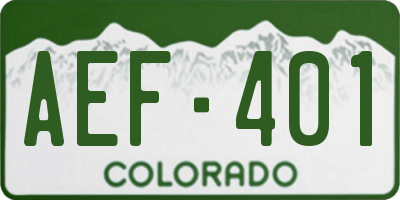 CO license plate AEF401