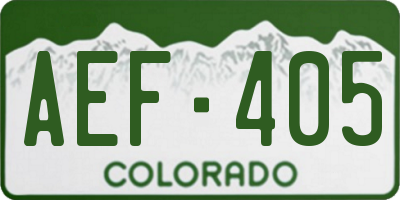 CO license plate AEF405