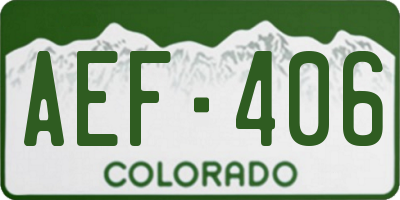 CO license plate AEF406