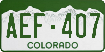 CO license plate AEF407