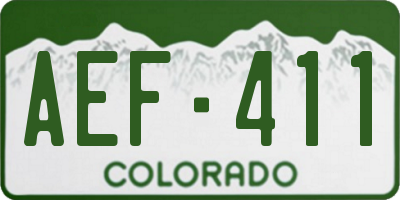 CO license plate AEF411