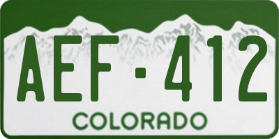 CO license plate AEF412