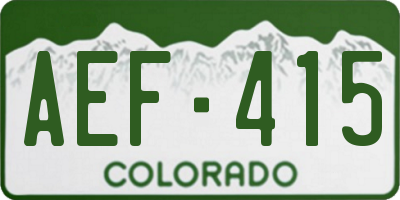CO license plate AEF415