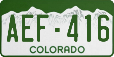 CO license plate AEF416