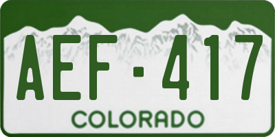 CO license plate AEF417