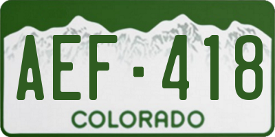 CO license plate AEF418
