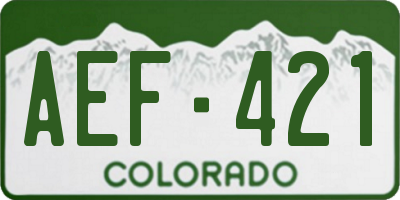 CO license plate AEF421