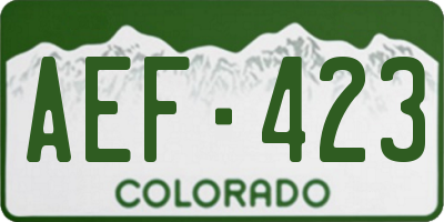 CO license plate AEF423