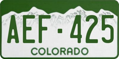 CO license plate AEF425