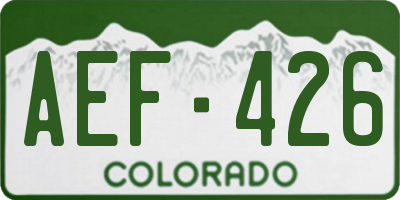 CO license plate AEF426