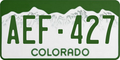 CO license plate AEF427
