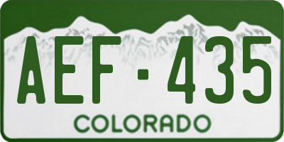 CO license plate AEF435