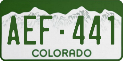 CO license plate AEF441