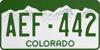 CO license plate AEF442