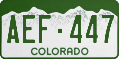 CO license plate AEF447