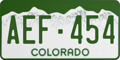 CO license plate AEF454