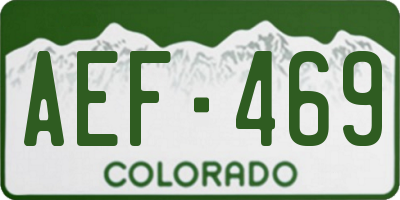 CO license plate AEF469