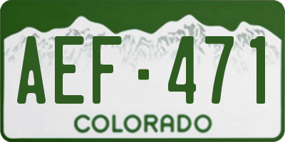 CO license plate AEF471