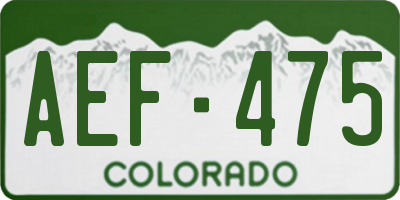 CO license plate AEF475