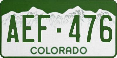 CO license plate AEF476