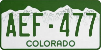 CO license plate AEF477