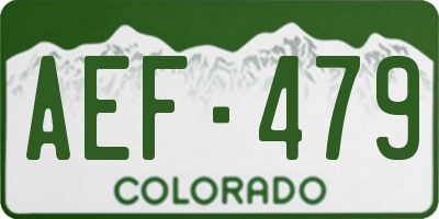 CO license plate AEF479