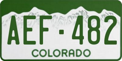 CO license plate AEF482