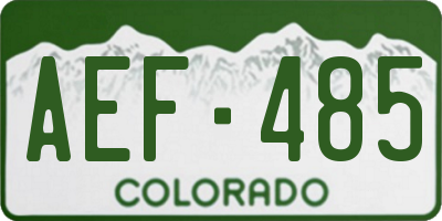 CO license plate AEF485