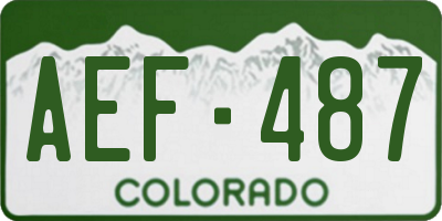 CO license plate AEF487