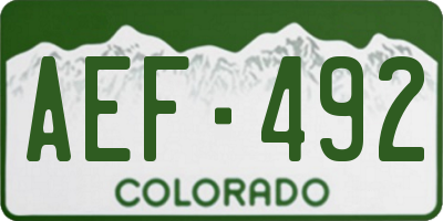 CO license plate AEF492