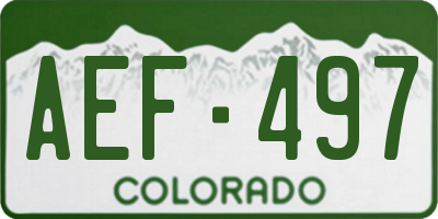 CO license plate AEF497