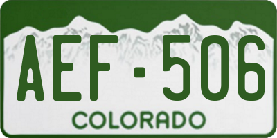 CO license plate AEF506