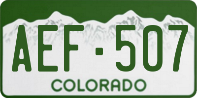 CO license plate AEF507
