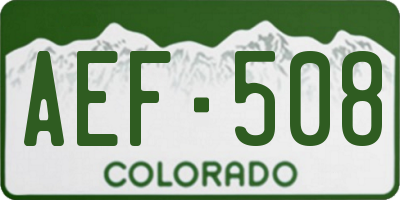 CO license plate AEF508
